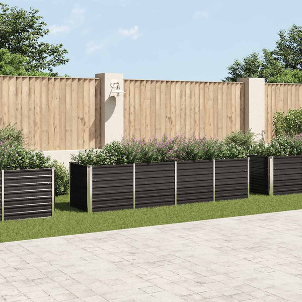 lit sureleve jardin acier galvanise anthracite multifonctionnel 320 x 80 x 77 cm 07ek | jardinna
