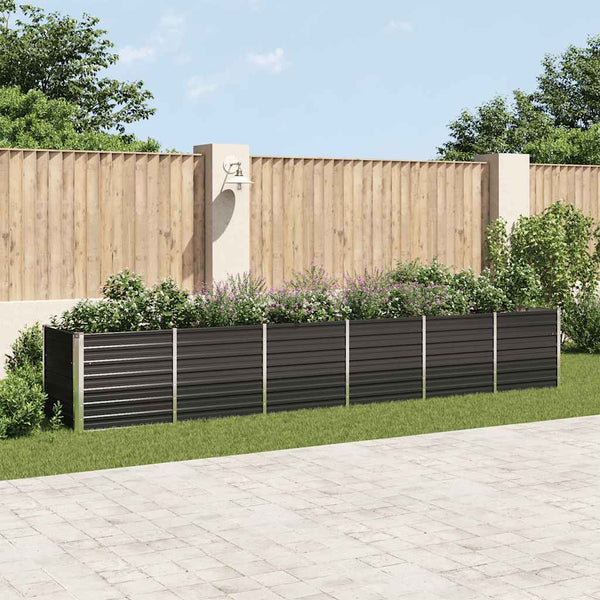 lit sureleve jardin acier galvanise anthracite multifonctionnel 480 x 80 x 77 cm 83hr | jardinna