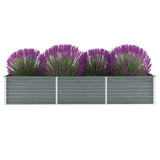 lit sureleve jardin acier galvanise gris multifonctionnel 240 x 80 x 45 cm 1 | jardinna