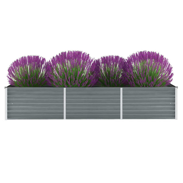 lit sureleve jardin acier galvanise gris multifonctionnel 240 x 80 x 45 cm 1 | jardinna