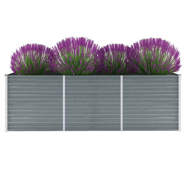 lit sureleve jardin acier galvanise gris multifonctionnel 240 x 80 x 77 cm 1 | jardinna