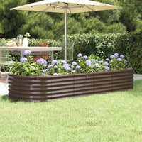 lit sureleve jardin acier grandes capacites marron 224 x 80 x 36 cm 1 | jardinna