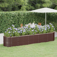 lit sureleve jardin acier grandes capacites marron 368 x 80 x 68 cm 1 | jardinna