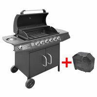 meilleur barbecue gaz 6 zone cuisson acier inoxydable noir 1 | jardinna