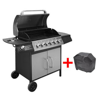 meilleur barbecue gaz 6 zone cuisson acier inoxydable noir argente 1 | jardinna
