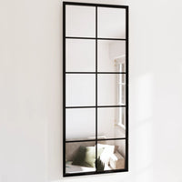 miroir mural decoratif cadre noir elegant 1 100 x 40 cm | jardinna