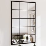 miroir mural decoratif cadre noir elegant 1 100 x 60 cm | jardinna