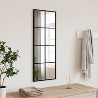 miroir mural decoratif cadre noir elegant 1 30 x 80 cm | jardinna