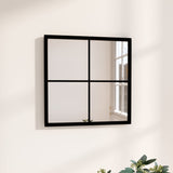 miroir mural decoratif cadre noir elegant 1 40 x 40 cm | jardinna