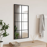 miroir mural decoratif cadre noir elegant 1 40 x 80 cm | jardinna