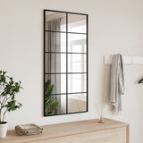 miroir mural decoratif cadre noir elegant 1 50 x 100 cm | jardinna