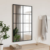 miroir mural decoratif cadre noir elegant 1 50 x 80 cm | jardinna