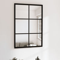 miroir mural decoratif cadre noir elegant 1 60 x 40 cm | jardinna