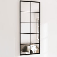 miroir mural decoratif cadre noir elegant 2 100 x 40 cm | jardinna