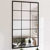 miroir mural decoratif cadre noir elegant 2 100 x 60 cm | jardinna