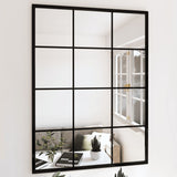 miroir mural decoratif cadre noir elegant 2 80 x 60 cm | jardinna