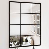 miroir mural decoratif cadre noir elegant 3 80 x 60 cm | jardinna