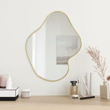 miroir mural design fixations integrees dore 1 50 x 40 cm | jardinna