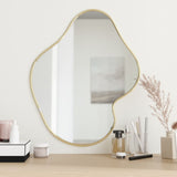 miroir mural design fixations integrees dore 1 60 x 50 cm | jardinna