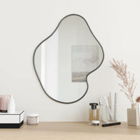 miroir mural design fixations integrees noir 1 50 x 40 cm | jardinna