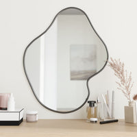 miroir mural design fixations integrees noir 60 x 50 cm | jardinna