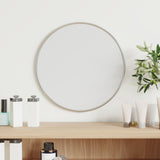 miroir mural design moderne metal noir argent o 30 cm | jardinna