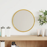 miroir mural design moderne metal noir dore o 20 cm | jardinna