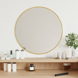 miroir mural design moderne metal noir dore o 50 cm | jardinna