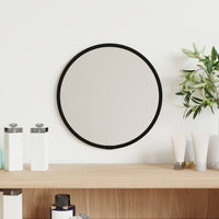 miroir mural design moderne metal noir noir o 20 cm | jardinna