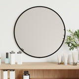 miroir mural design moderne metal noir noir o 40 cm | jardinna