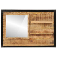 miroir mural rustique etageres bois manguier 0 | jardinna