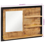 miroir mural rustique etageres bois manguier 5 | jardinna