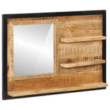 miroir mural rustique etageres bois manguier 6 | jardinna