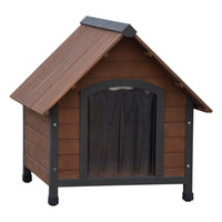 niche chien exterieur bois marron rabats plastique 76x76x72 cm 102 x 82 x 87 cm 1 | jardinna