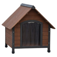 niche chien exterieur bois marron rabats plastique 76x76x72 cm 88 x 78 x 80 cm 1 | jardinna