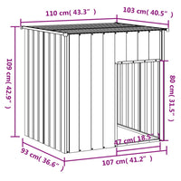 niche chien moderne acier galvanise toit plat 4 | jardinna