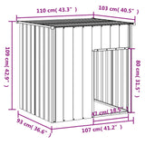 niche chien moderne acier galvanise toit plat 4 | jardinna