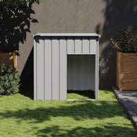 niche chien moderne acier galvanise toit plat gris clair | jardinna