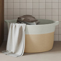 panier pliable rangement tissu 2 pieces beige 40 x 25 cm | jardinna