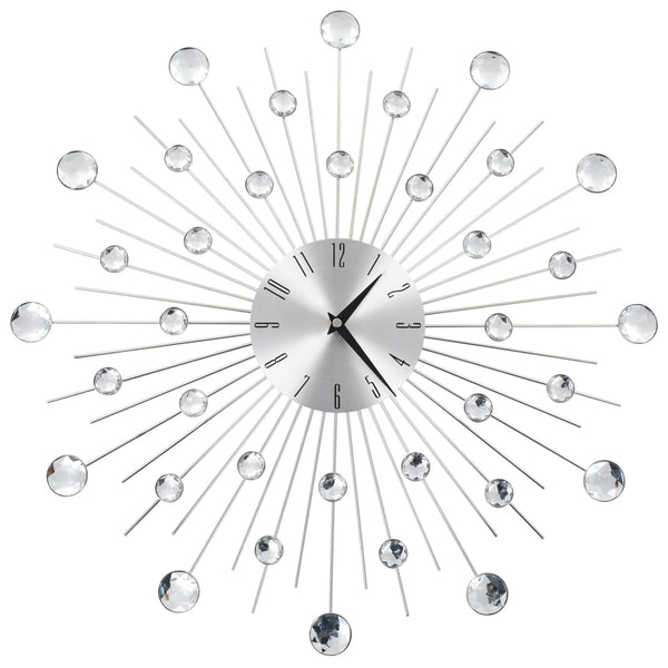 pendule decorative murale perles eclatantes argent | jardinna