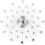 pendule decorative murale perles eclatantes argent | jardinna