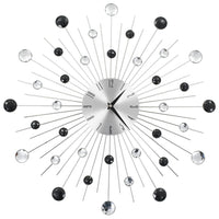 pendule decorative murale perles eclatantes argente noir | jardinna