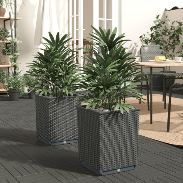 pot fleur exterieur jardiniere design contemporain set 2 4 noir 3 | jardinna