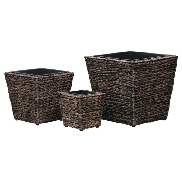 pot fleurs exterieur jacinthe deau set 3 pcs marron 1 | jardinna