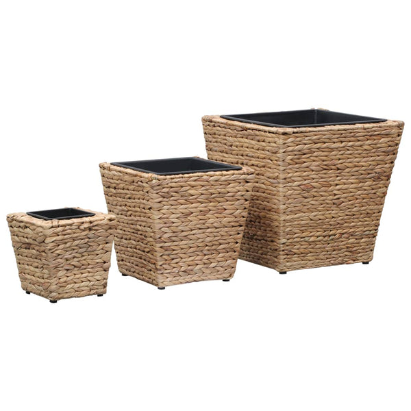 pot fleurs exterieur jacinthe deau set 3 pcs marron clair 1 | jardinna