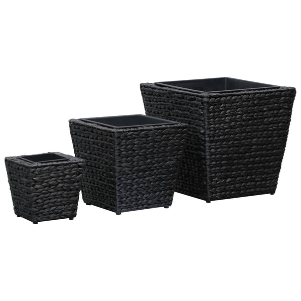pot fleurs exterieur jacinthe deau set 3 pcs noir 1 | jardinna