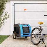 remorque chiens compagnie ideale aventures a velo bleu 69 x 133 x 73 cm | jardinna