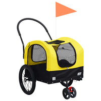 remorque poussette 2 1 multifonctionnelle animaux compagnie jaune noir | jardinna