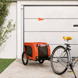 remorque velo chien orange noir tissu oxford fer orange 133 x 69 x 73 cm | jardinna