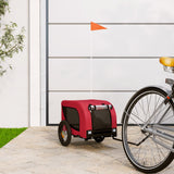 remorque velo chien orange noir tissu oxford fer rouge 124 x 53 x 53 cm | jardinna